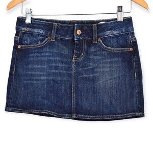 Gap 1969 Skirt Size 1 Juniors Denim Dark Wash Cotton Blend Mini Short Stretch